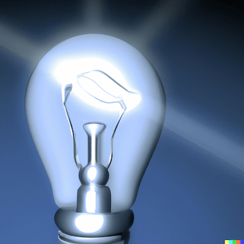 Leuchtende Glühbirne als Symbol für formale Logik